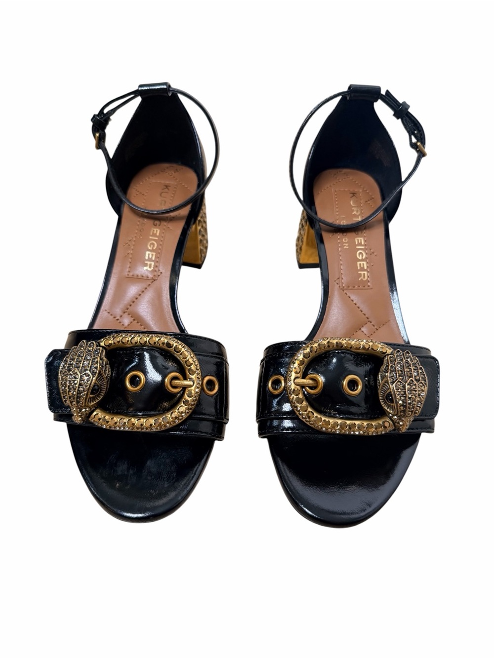 KURT GEIGER MAYFAIR Patent Leather Eagle Crystal Heel. - Picture 4 of 10